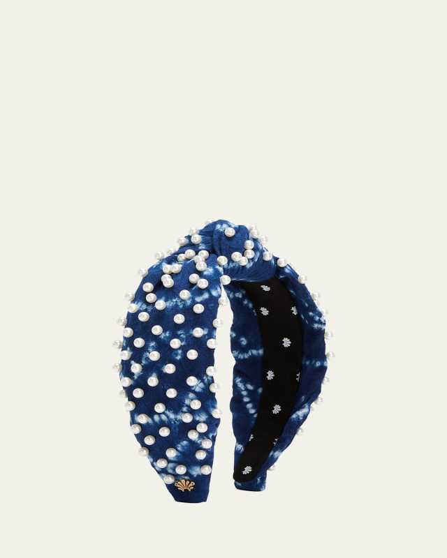 Pearly Shibori Knot Headband